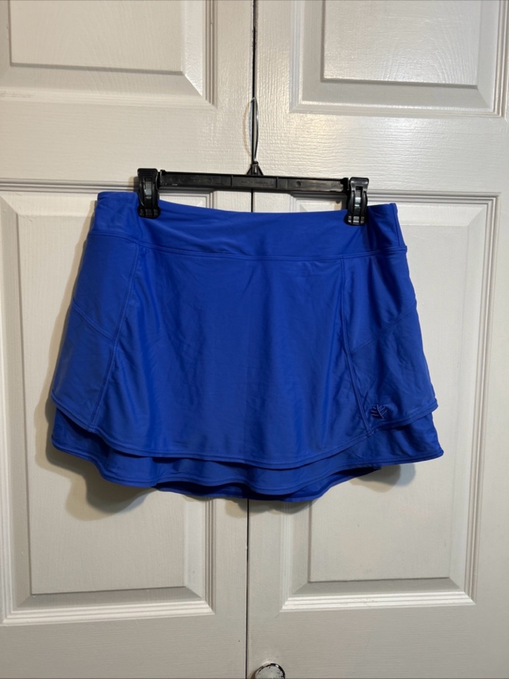 Coolibar Skort Size L Large  Travel UPF 50+ Sun Protection Blue Layered Skirt